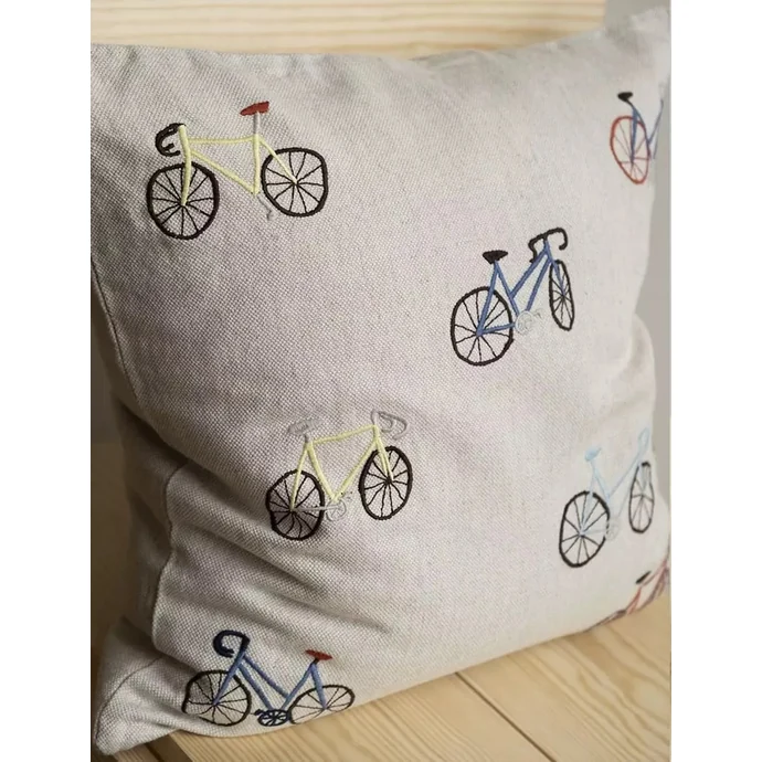 Lněný povlak na polštář Bicycles 48x48cm