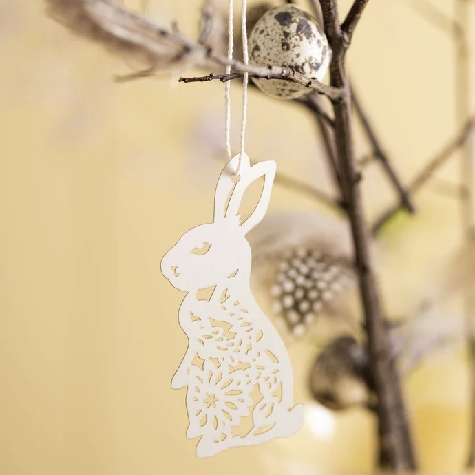 Papírová velikonoční ozdoba Bunny White