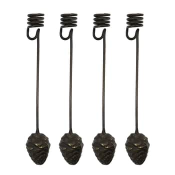 Závěsný svícen na stromeček Mini cone Antique brown – set 4 ks