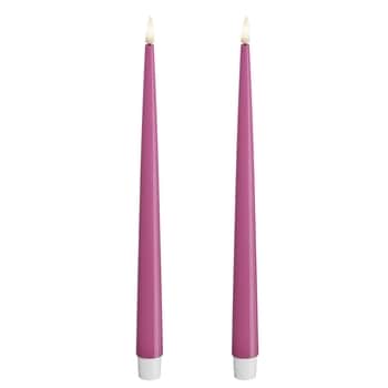Vysoké LED svíčky Shiny Magenta – set 2 ks