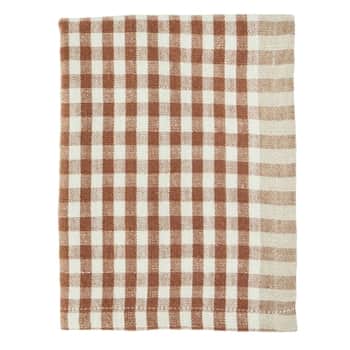 Bavlněná utěrka Burnt Orange Checked