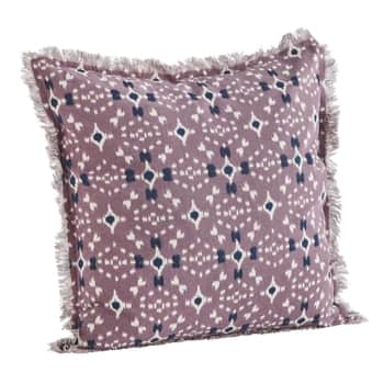 Bavlněný povlak na polštář Dusty lilac/White/Blue 50 x 50 cm