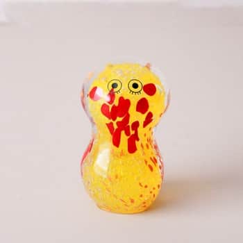 Skleněná figurka Crystal Blob Yellow Long Lashes