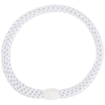 Gumička do vlasů Kknekki Slim White Glitter