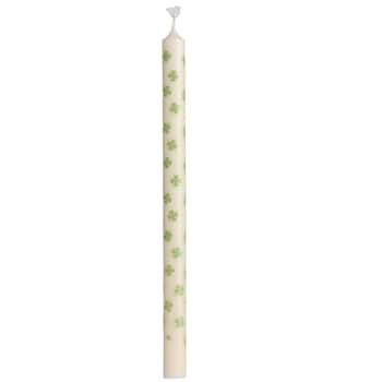 Svíčka Taper Green Clovers 20 cm