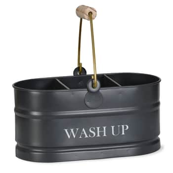 Plechový kyblík s přihrádkami Wash Up Tidy Carbon