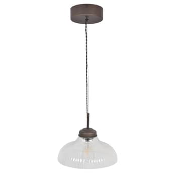 Závěsná lampa Fovant Fluted Glass Antique Brass