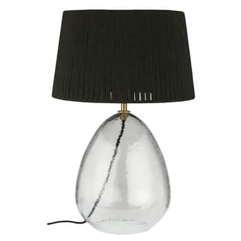 Stolní lampa Kairo Clear Glass/Balck Jute